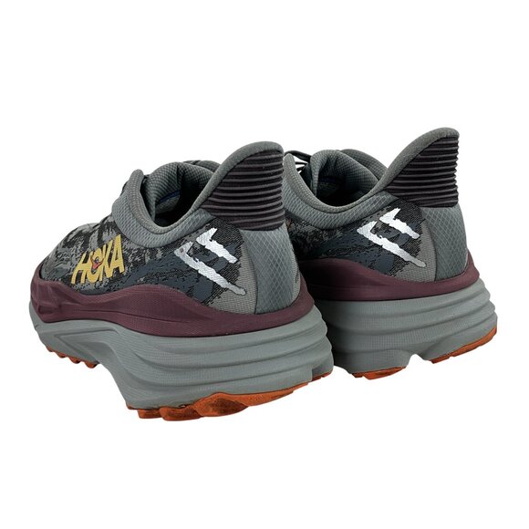 Hoka One One Stinson 7 Trail Running Shoes Mens Size 10 D Castlerock Cabernet - Picture 6 of 10